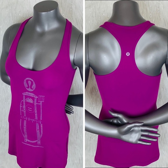 lululemon athletica Tops - Lululemon | Fuchsia Glitter Print Racerback Tank